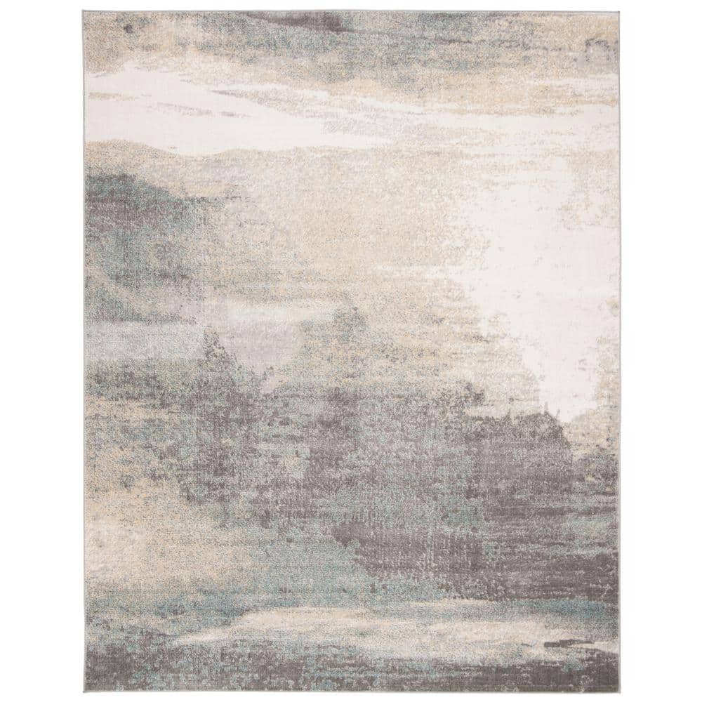 SAFAVIEH Jasper Gray/Gold 9 ft. x 12 ft. Gradient Abstract Area Rug ...