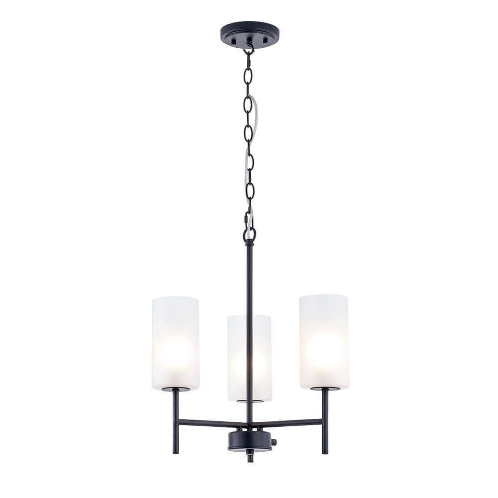 Home Decorators Collection Florabelle 3-Light Matte Black Finish Shaded ...