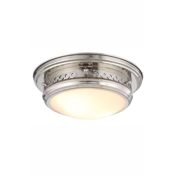 Elegant Lighting Mallory 2-Light Polished Nickel Flush Mount