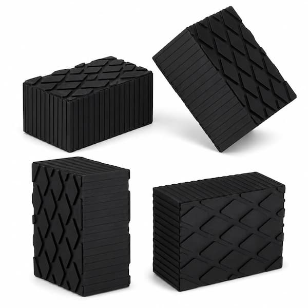 6.38 in x 4.75 in Solid Rubber Auto Lift Pads Anti Skid Jack Block Spacer 4000 lb Capacity 4 Pack