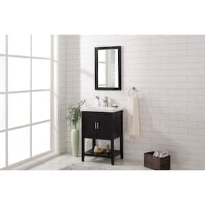 24 in. W x 18.5 in. D Vanity in Espresso with Ceramic Integrated Vanity Top in White with White Basin