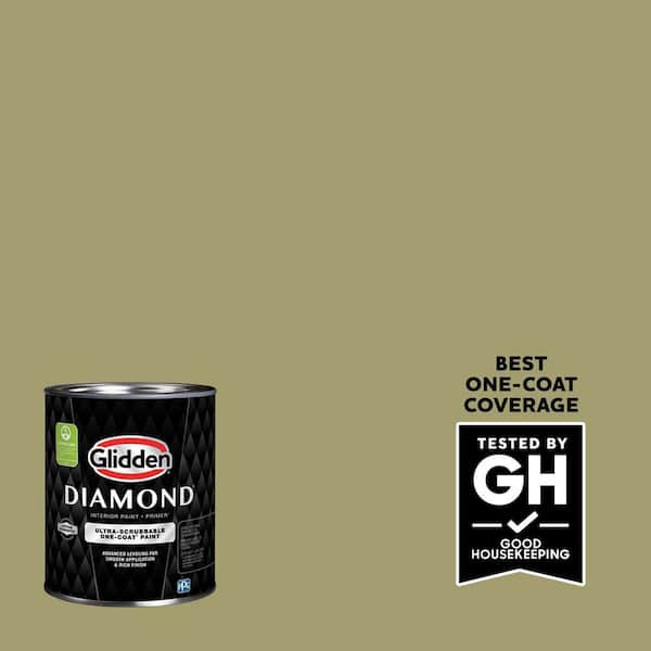 Glidden Diamond 1 qt. PPG1114-5 Pea Soup Satin Interior Paint with Primer
