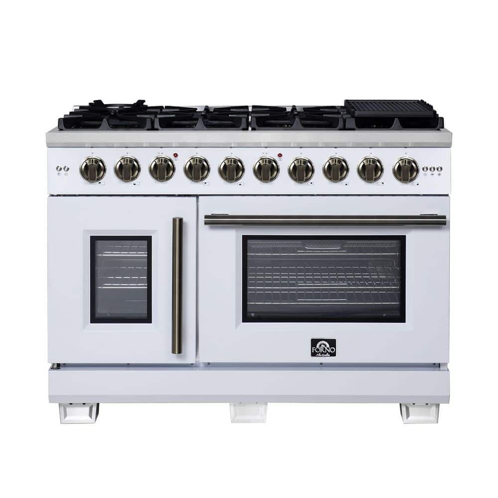 Capriasca 48 in. White Freestanding French Door Gas Range, 8 Burners price history on PriceWatchPro