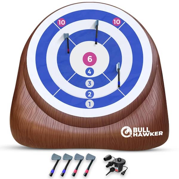Bull Hawker : Giant Axe Darts (Over 6ft Tall) w/ 15+ Games : Axe Throwing Game for Backyard w/ Air Pump : Carnival Games