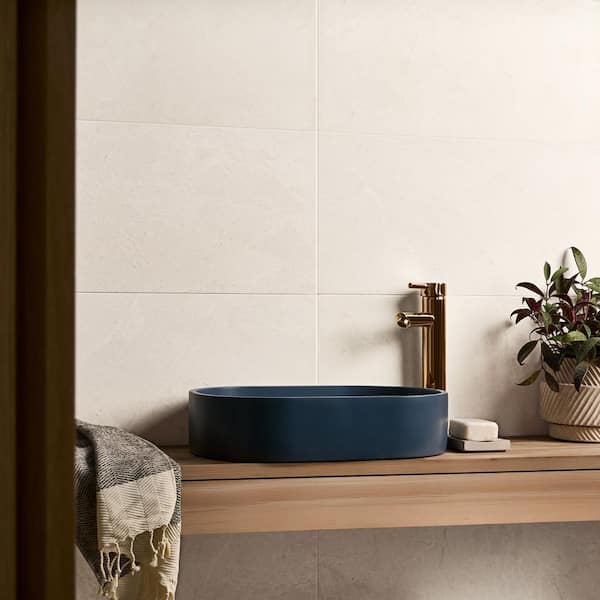 Vanilla Warm White 4 in. x 0.5 in. Honed Marble Floor and Wall Tile Sample