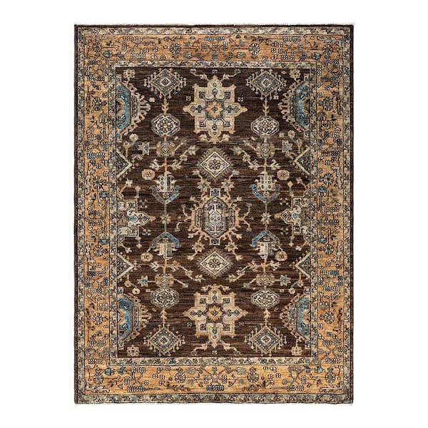Serapi Brown 4 ft. x 6 ft. Tribal Wool Indoor Area Rug