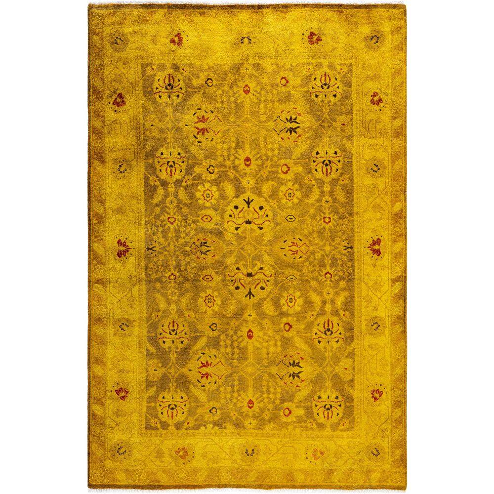 Overdyed Gold 4 ft. x 6 ft. Solid Wool Indoor Area Rug price history on PriceWatchPro