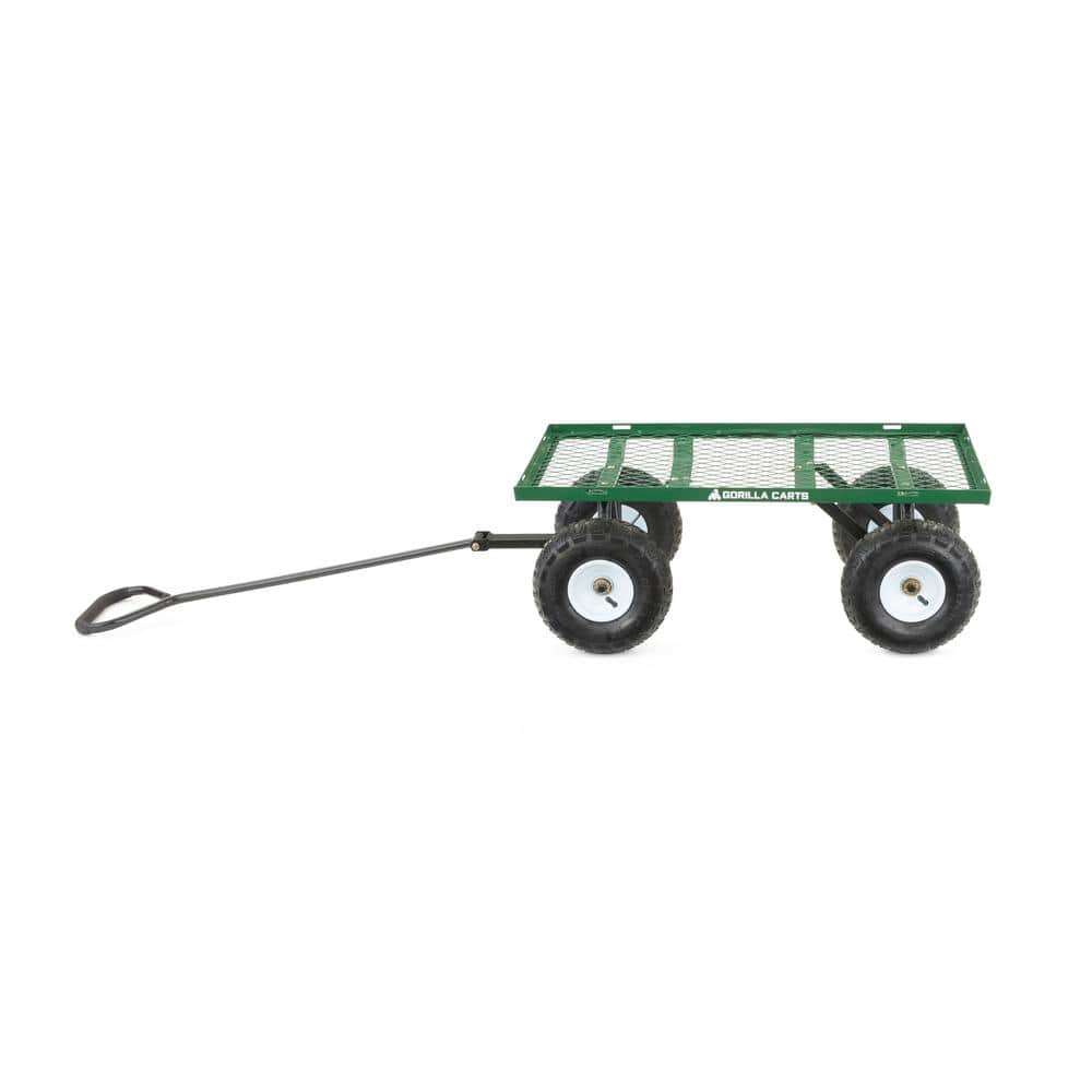 Green Steel Mesh Garden Cart with Removable Sides