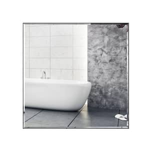 36 in. W x 36 in. H Square Framed Beveled Edge Wall Mounted Bathroom Vanity Mirror in Black