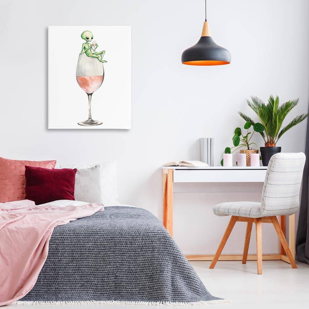 Lounging Alien on Wine Glass by Lil' Rue Unframed Food Graphic Art Print 40 in. x 30 in. price history on PriceWatchPro