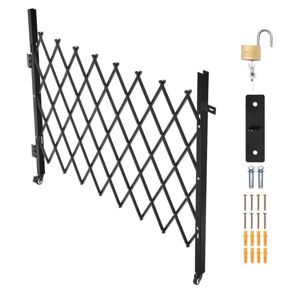 Single Folding Security Gate, Lockable Scissor Gate with 360° Swivel Casters, Retractable, 66.93 x 51.57 in. (W x H) price history on PriceWatchPro