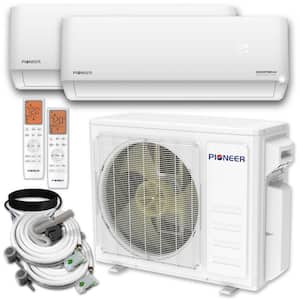 TURBRO 18,000 BTU Dual Zones 24 SEER2 Inverter Mini Split AC/Heating ...