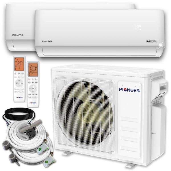 Quantum Ultra 2-Zone 18,000 BTU 24 Seer Ductless Wi-Fi Enabled Mini Split Heat Pump with 16 ft. Lines