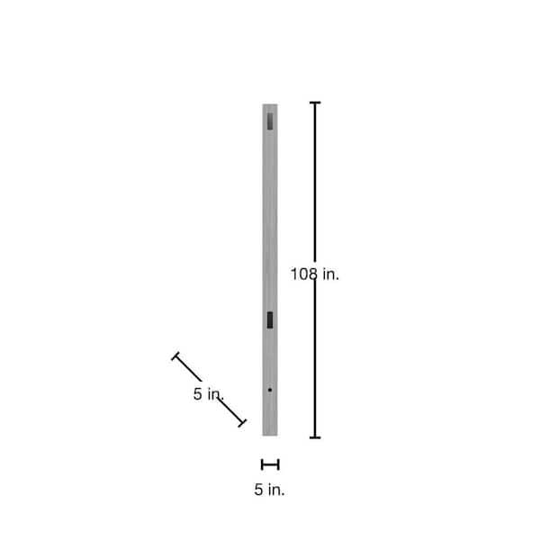 Barrette Outdoor Living Gray Vinyl Line Post - 5 in. x 5 in. x 108 in.