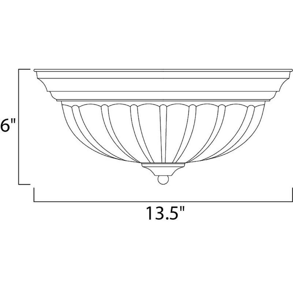 Elegant Bronze and Glass 13.5" Contemporary Flush Mount Light