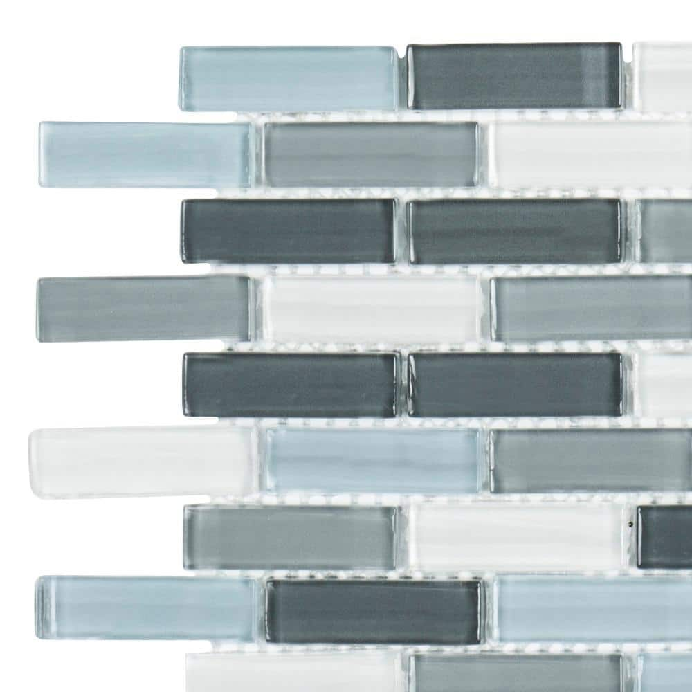 Bodesi Deep Ocean Glass Tile for Kitchen Backsplash and Showers (3 in. x 6 in. Sample - 0.125 Sq. ft. /Piece), Blue Gray / Glossy HPT-DO-S