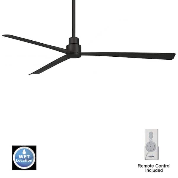 Simple 65 in. Indoor/Outdoor 6-Fan Speeds Ceiling Fan in Black with Remote Control