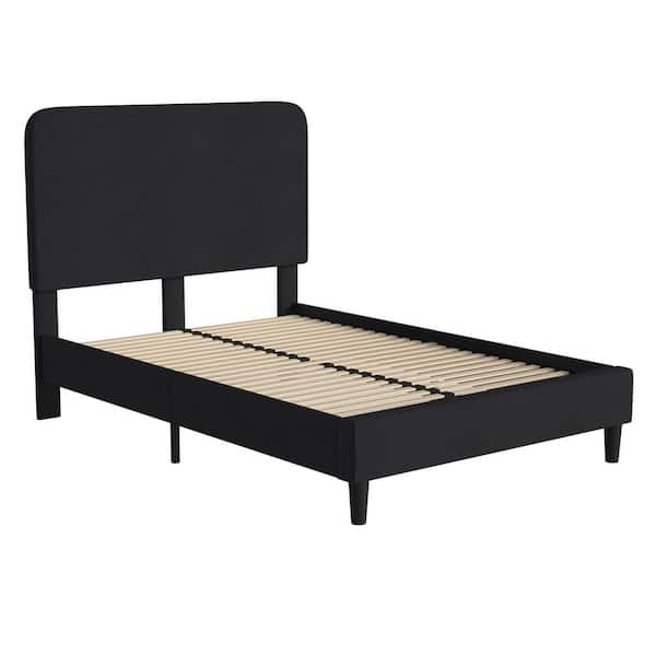 TAYLOR + LOGAN Dark Gray Wood Frame Full Platform Bed