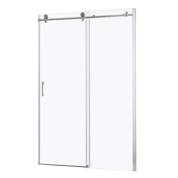 STERLING Deluxe 44-48 in. x 70 in. Framed Sliding Shower Door in Silver  with Rain Glass Texture 5976-48S - The Home Depot