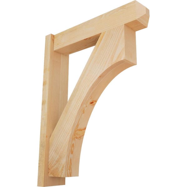 Ekena Millwork 6 in. x 34 in. x 26 in. Douglas Fir Westlake Craftsman Rough Sawn Outlooker