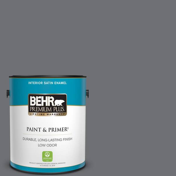 BEHR PREMIUM PLUS 1 gal. #PPU18-03 Antique Tin Satin Enamel Low Odor Interior Paint & Primer