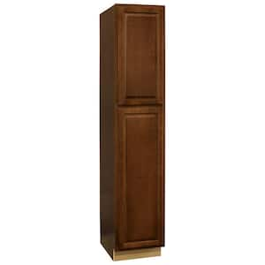 Hampton 18 in. W x 24 in. D x 90 in. H Assembled Pantry Kitchen Cabinet in Cognac