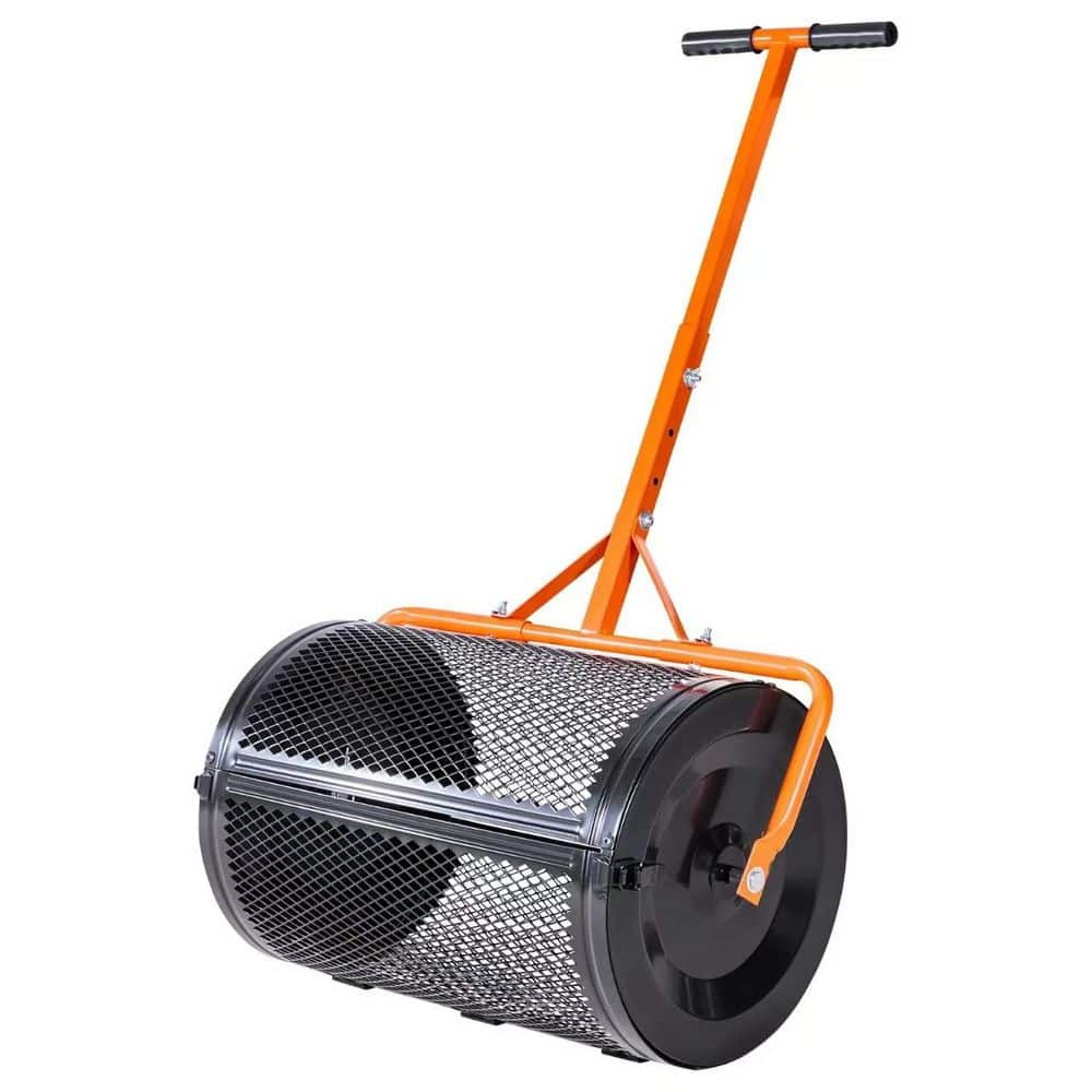 24 in. 200 lb. Steel Peat Moss Roller Spreader for Lawn Seeding, Fertilizing, Compost and Mulching price history on PriceWatchPro