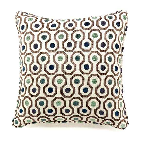 William's Home Furnishing Dott Grey Geometric Polyester 18 in. x 18 in. Throw Pillow