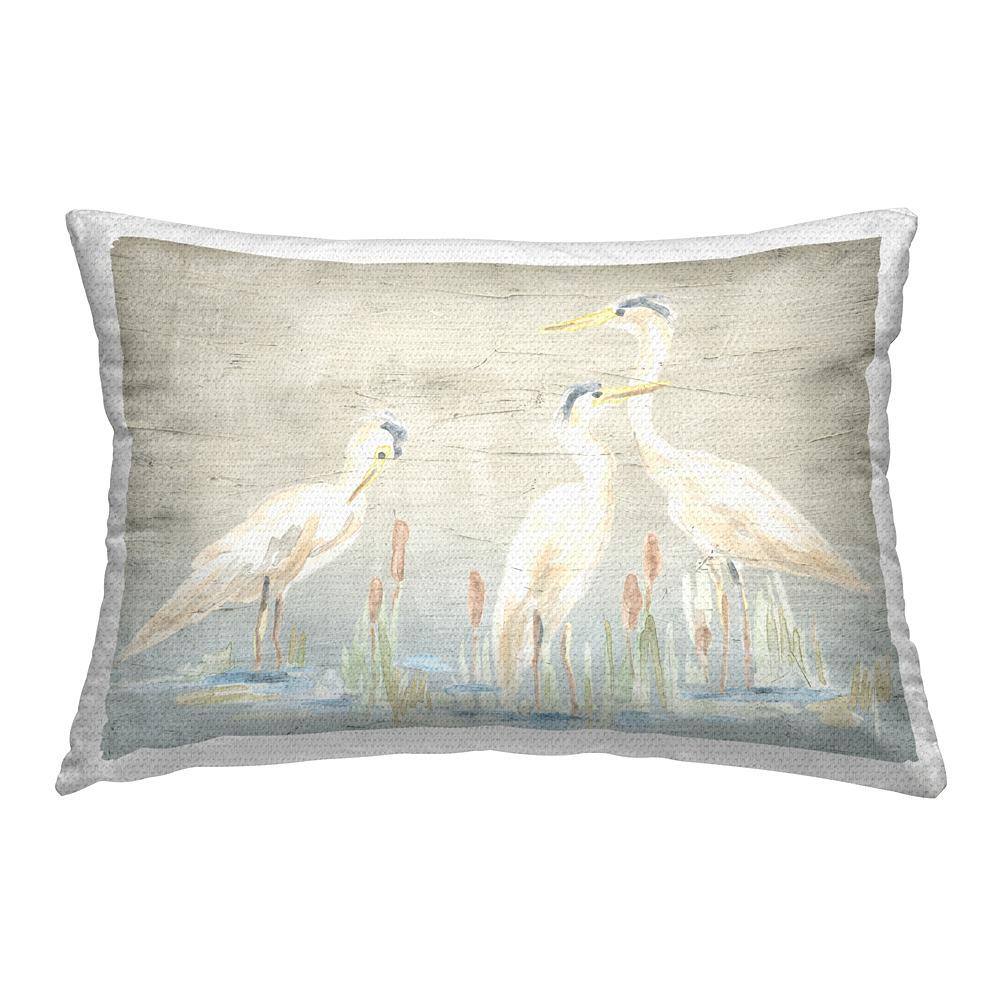 3-Heron Birds Grey Rectangular Outdoor Throw Pillow price history on PriceWatchPro