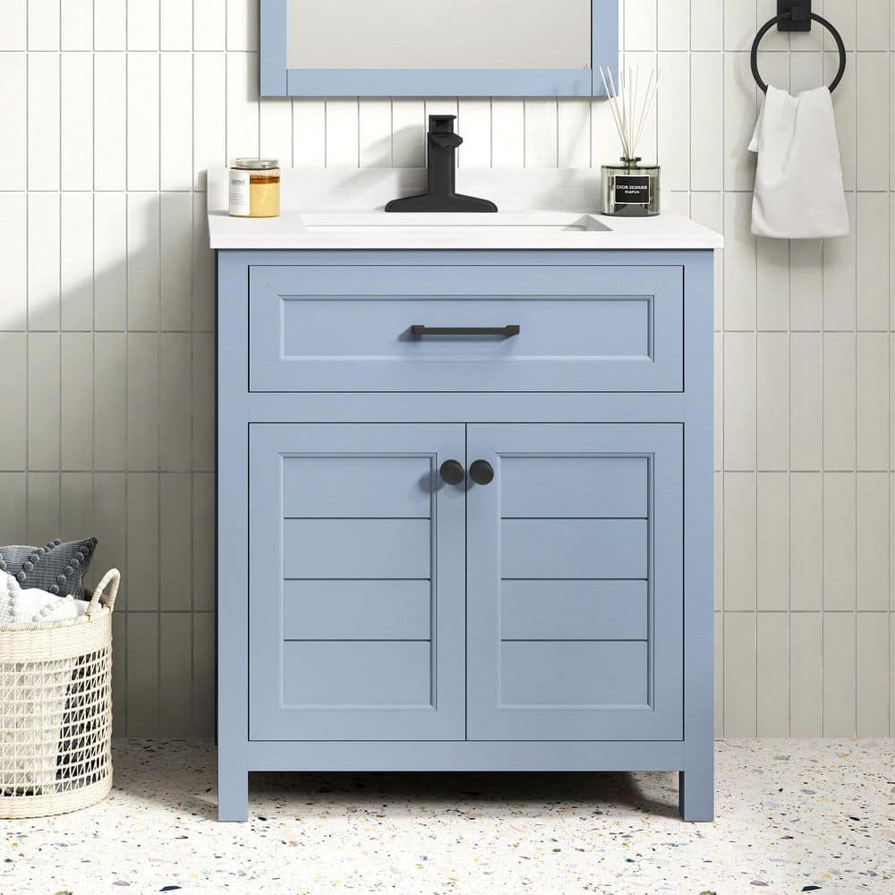 Home Decorators Collection Hanna 30 in. Single Sink Spruce Blue