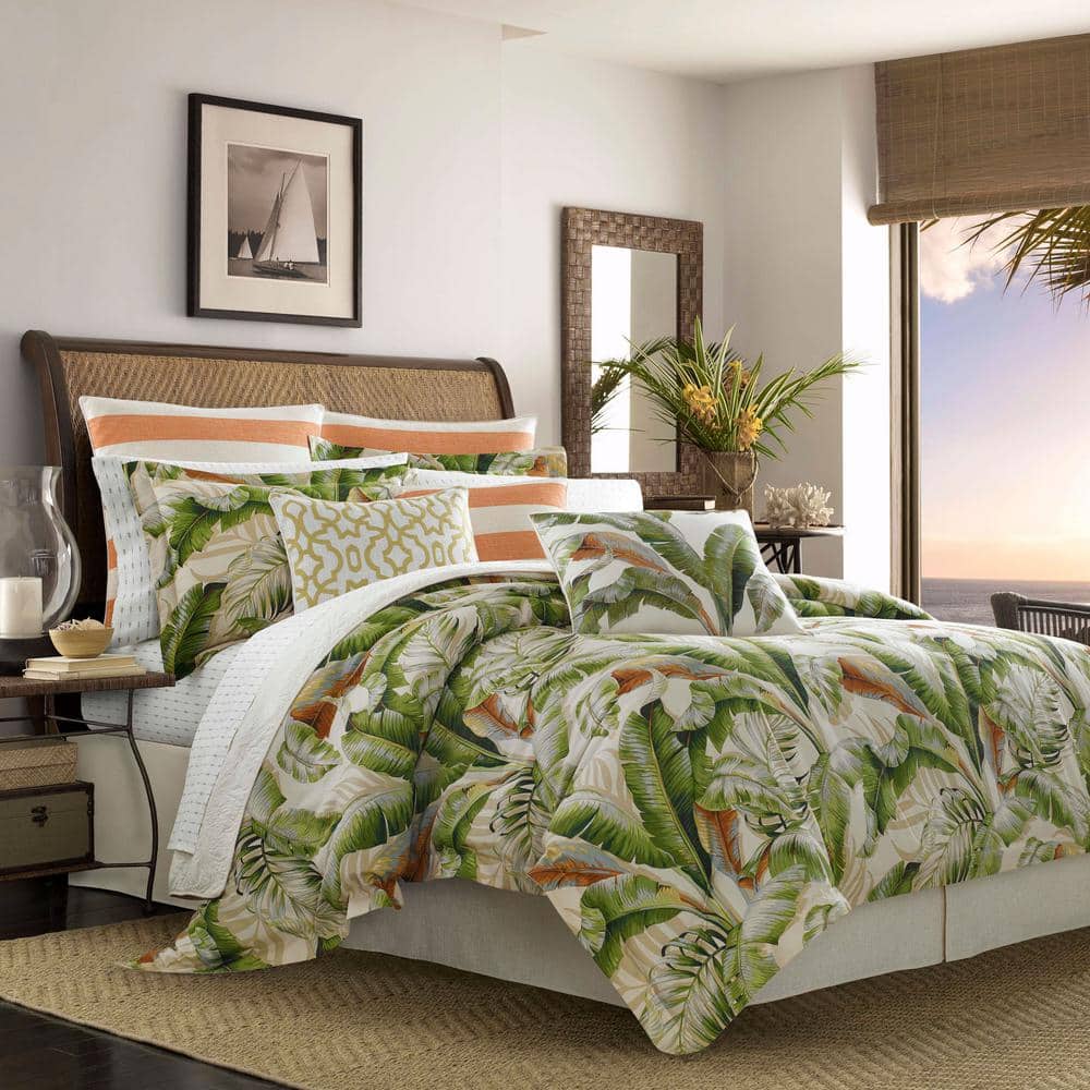 Island Elegance Embroidered Orange Stripe 18" Square Throw Pillow
