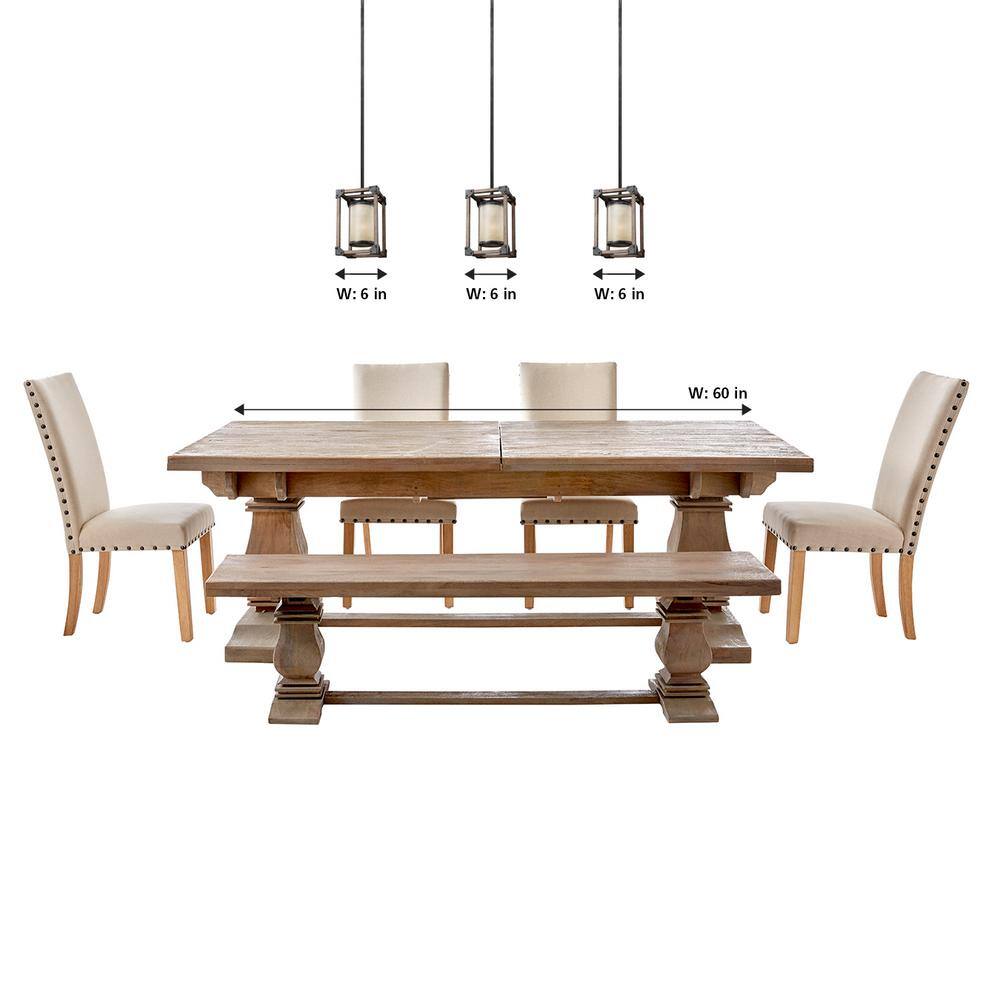 Stardust Cerused Oak Mini-Pendant with Creme Parchment Glass Shade