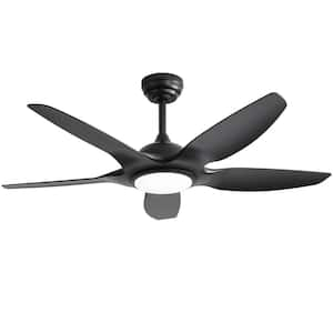 48 in. Indoor/Outdoor Wood White Ceiling Fan with LED Light and Remote Control