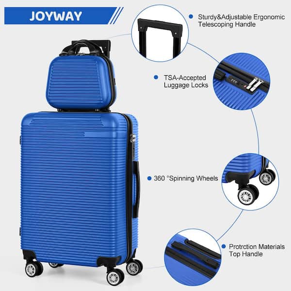 HIKOLAYAE Luggage 5-Piece Sets, Horizontal Stripe Luggage Set with