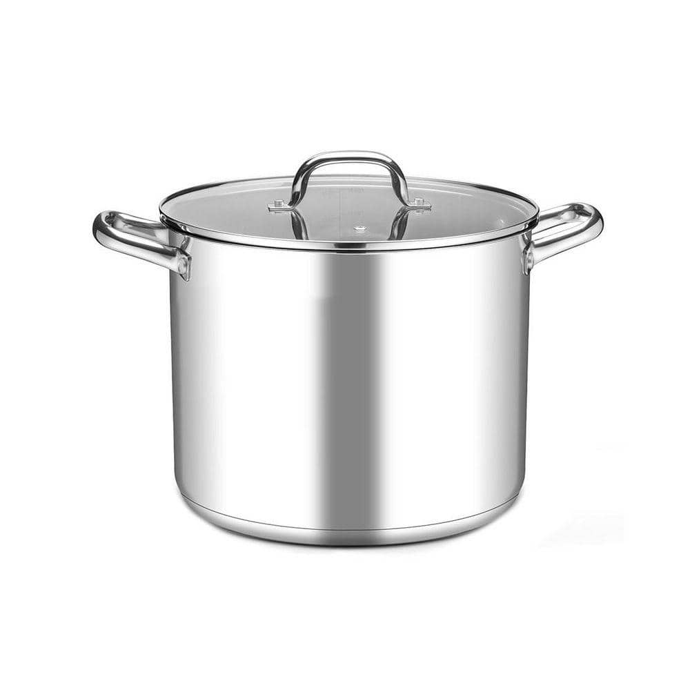 pot 16 qt. Stock Pot with Lid, 18/10 Stainless Steel, Tri-Ply Bottom