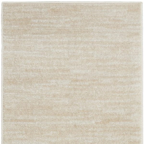 6' Beige And Ivory Indoor Outdoor Runner Rug