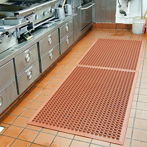 36" x 60" Red Rubber Anti-Fatigue Non-Slip Mat
