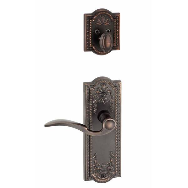 Grandeur Parthenon Single Cylinder Timeless Bronze Combo Pack Keyed Alike with Bellagio Lever and Matching Deadbolt