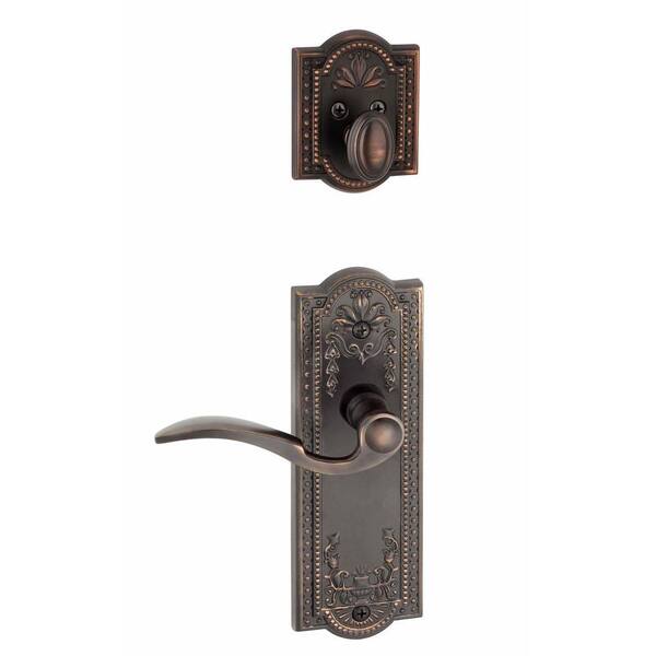 Grandeur Parthenon Single Cylinder Timeless Bronze Combo Pack Keyed Differently with Bellagio Lever and Matching Deadbolt