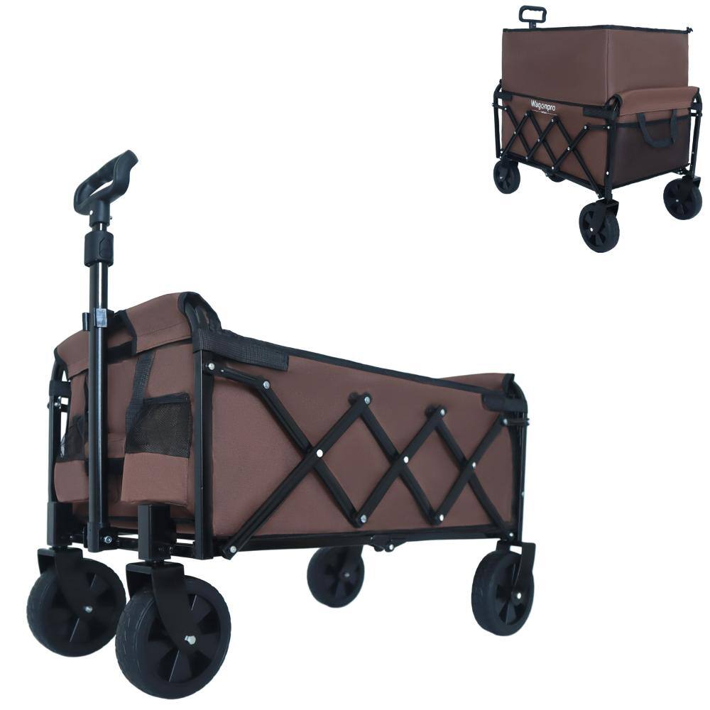 29.5 in. L x 17.9 in. W x 38.6 in. H Expandable Dual-Layer Steel Utility Wagon with 225-lb Capacity, Brown price history on PriceWatchPro