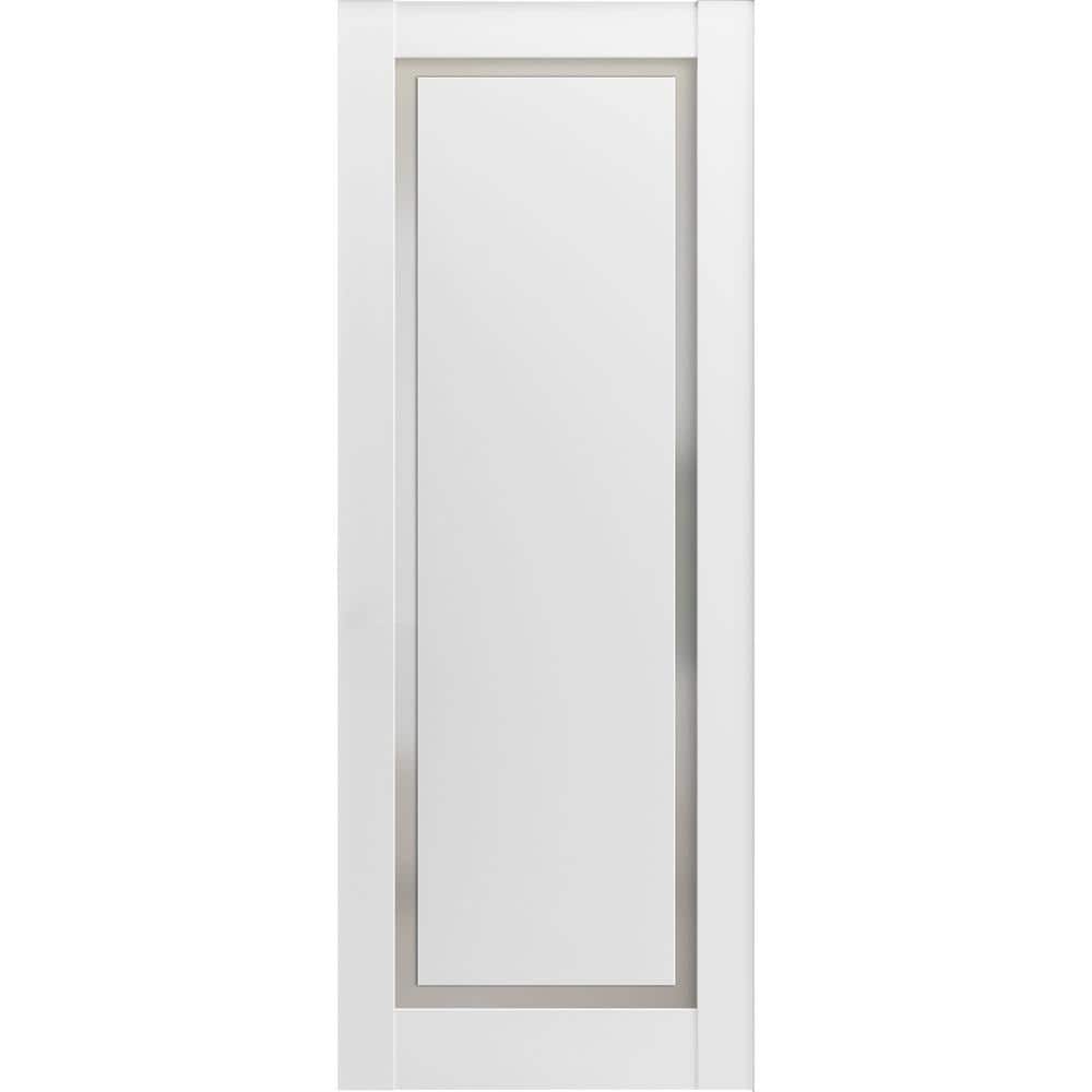 18 in. x 80 in. Solid Wood Frosted Glass Painted White Interior Door Slab price history on PriceWatchPro