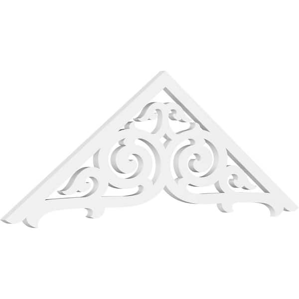 Ekena Millwork 1 in. x 60 in. x 20 in. (8/12) Pitch Athens Gable Pediment Architectural Grade PVC Moulding