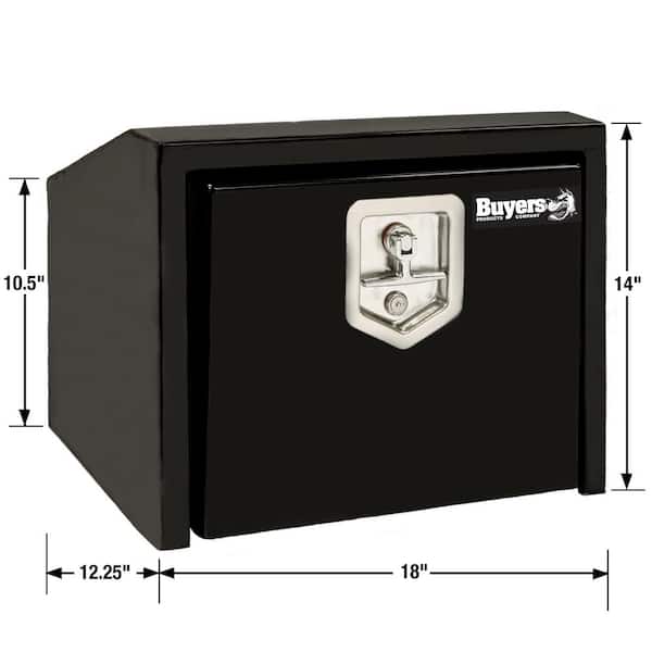 14 in. x 12 in. x 18 in. Gloss Black Steel Underbody Truck Tool Box 14 in. x 12 in. x 18 in. Gloss Black Steel Underbody Truck Tool Box