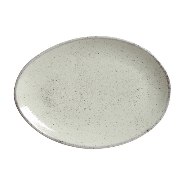 PORTO BRASIL Pistache Oval Dessert Plate Organic (Set of 6)