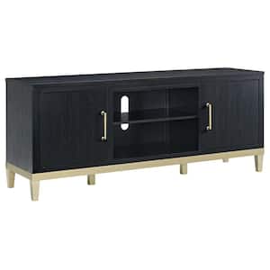 Manhattan 70 in. Black Coffee Ash TV Stand Fits TV's Up to 75 in. with Storage