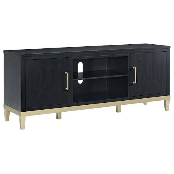 Martin Svensson Home Manhattan 70 in. Black Coffee Ash TV Stand Fits TV's Up to 75 in. with Storage
