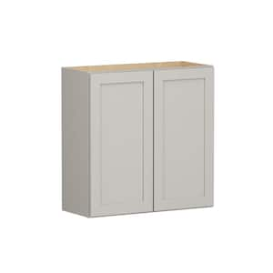 Shaker Full Overlay 30 in. W x 12 in. D x 30 in. H Plywood Assembled Wall Kitchen Cabinet in Stone Gray