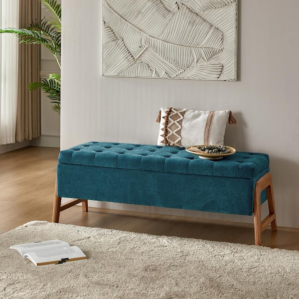 JAYDEN CREATION Hedda Turquoise 49.6 in. Wide Upholstered