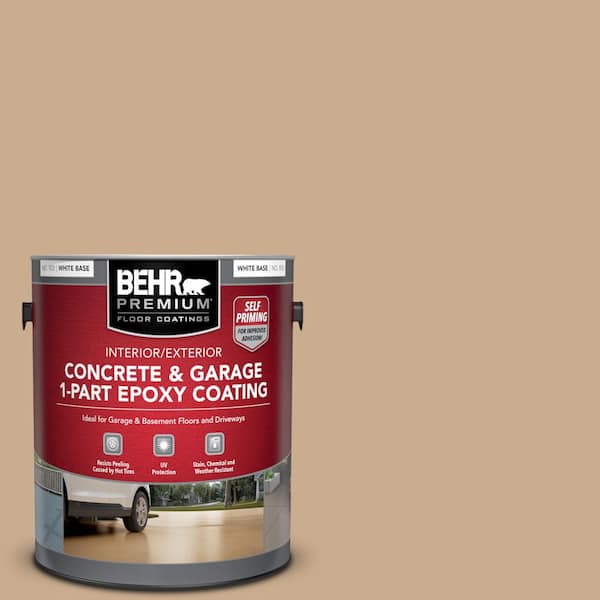 BEHR PREMIUM 1 Gal. #PFC-23 Tan Self-Priming 1-Part Epoxy Satin Interior/Exterior Concrete and Garage Floor Paint