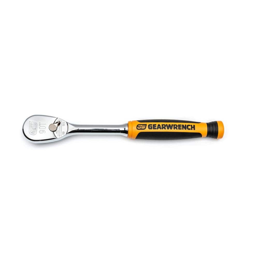 GEARWRENCH 1/4 in. Drive 90-Tooth Dual Material Teardrop Ratchet 81007T  The Home Depot